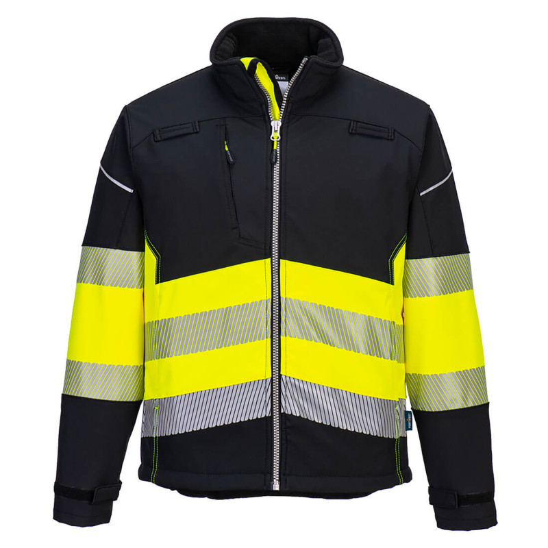 SOFTSHELL HAUTE VISIBILITE PW3 CLASSE 1 NOIR/JAUNE
