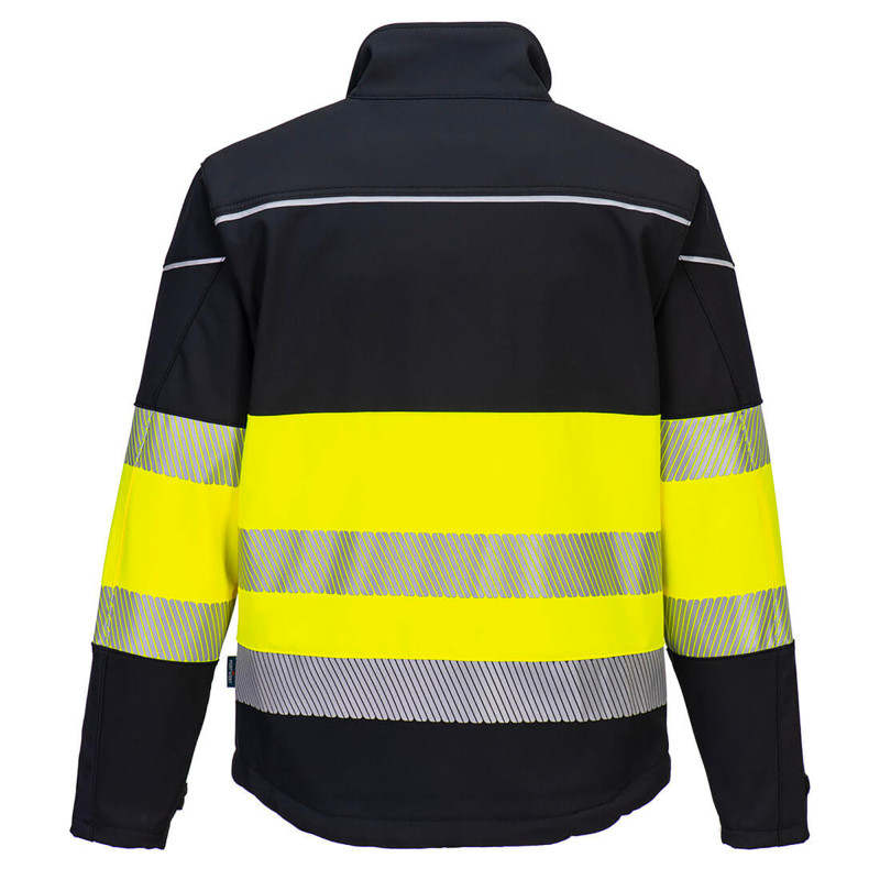SOFTSHELL HAUTE VISIBILITE PW3 CLASSE 1 NOIR/JAUNE