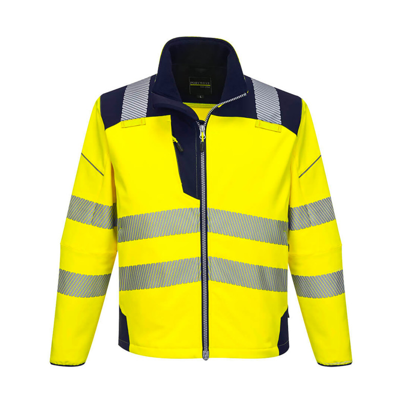 SOFTSHELL HAUTE-VISIBILITÉ PW3 JAUNE/MARINE