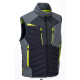 GILET SANS MANCHES DX470 BAFFLE GRIS MÉTAL, NOIR ET JAUNE