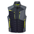 GILET SANS MANCHES DX470 BAFFLE GRIS MÉTAL, NOIR ET JAUNE