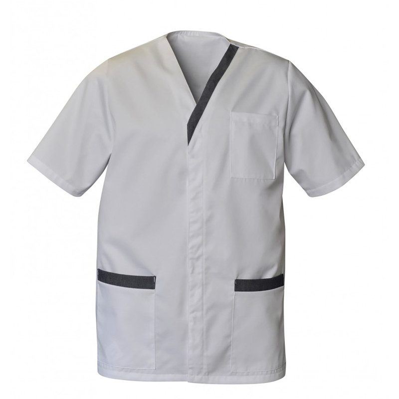 TUNIQUE HOMME LIAM MANCHES COURTES BLANC/DENIM