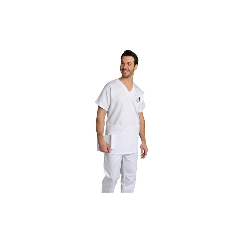 TUNIQUE HOMME FRANCOIS MANCHES COURTES BLANCHE