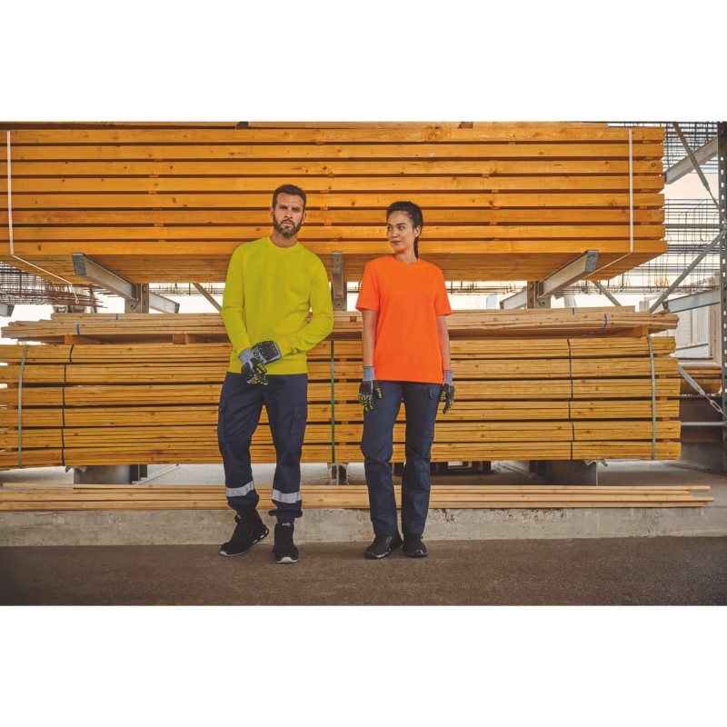 PANTALON CARGO UNISEXE  BAS ELASTIQUE / BANDE REFLECHISSANTE 
