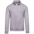 SWEAT ZIPPE COL CAMIONNEUR GRIS