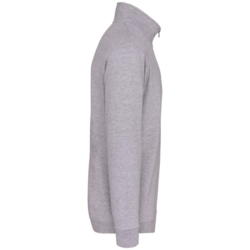 SWEAT ZIPPE COL CAMIONNEUR GRIS
