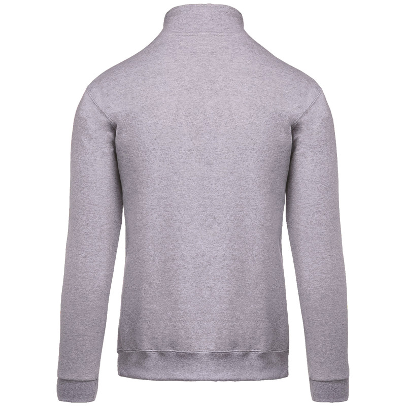 SWEAT ZIPPE COL CAMIONNEUR GRIS