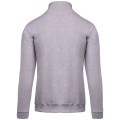 SWEAT ZIPPE COL CAMIONNEUR GRIS