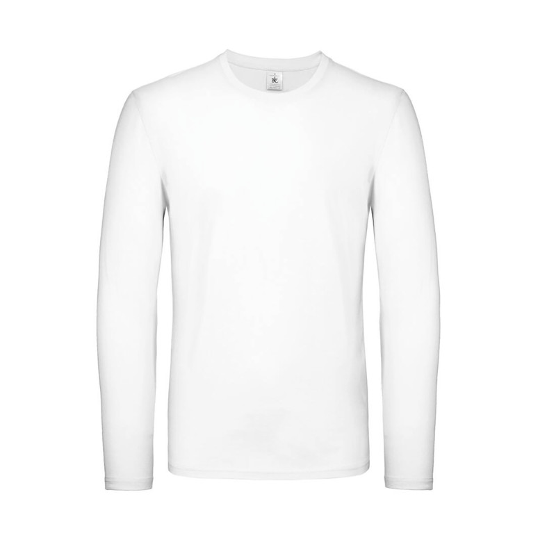 T-SHIRT HOMME ML COL ROND BLANC BC05T