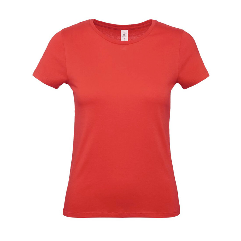 T-SHIRT FEMME COL ROND ROUGE BC02T