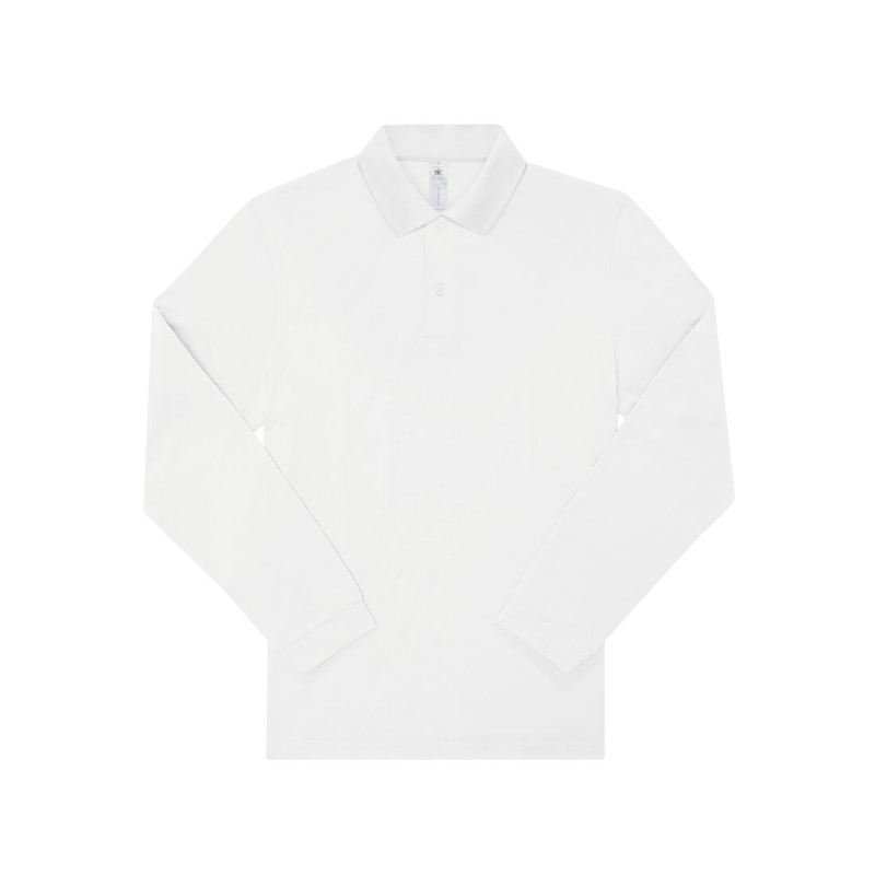 POLO HOMME ML BCU425 180G BLANC