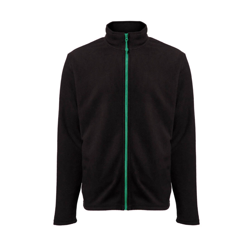 VESTE POLAIRE HOMME 300G BM700 NOIR/VERT KELLY