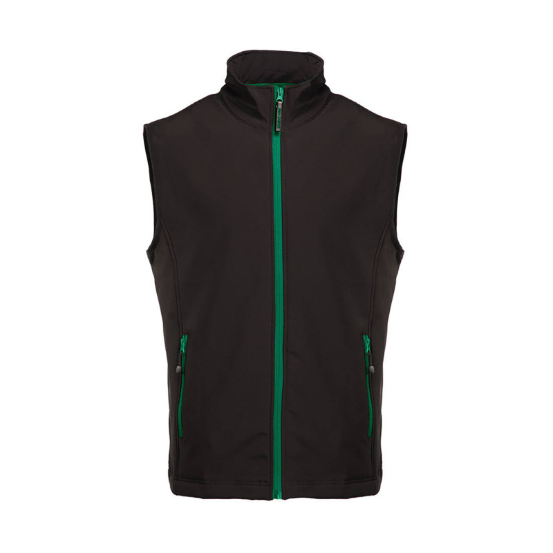 BODYWARMER SOFTSHELL PK330 NOIR/VERT KELLY