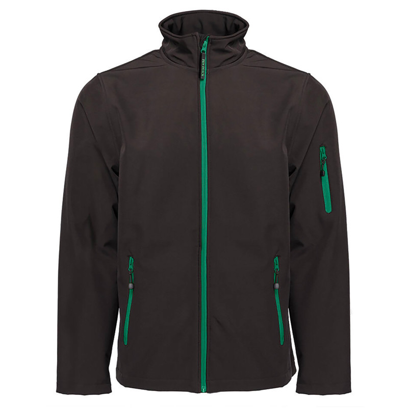 SOFTSHELL 3 COUCHES 340G PK768 NOIR/VERT KELLY