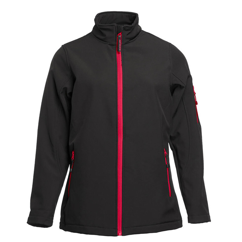 SOFTSHELL FEMME 340G 3 COUCHES PK769 NOIR/ROUGE