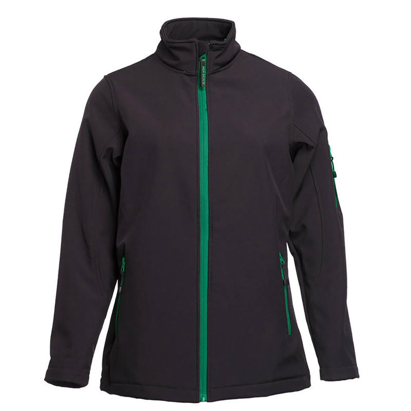 SOFTSHELL FEMME 3 COUCHES PK769 NOIR/VERT KELLY