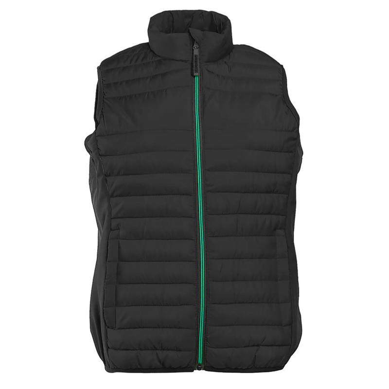 BODYWARMER BI-MATIERE FEMME PK317 NR/NR/VERT KELLY