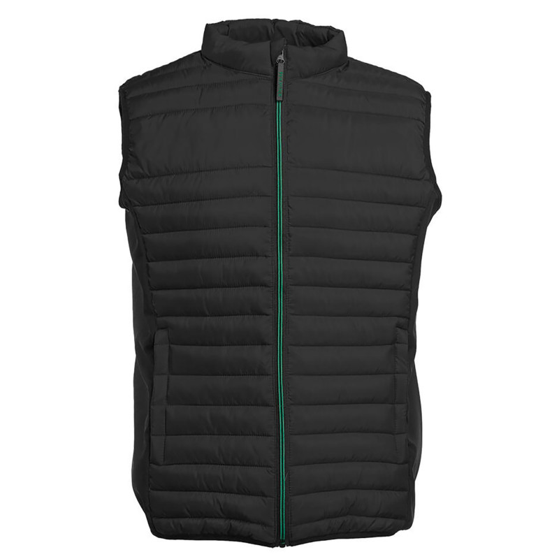 BODYWARMER BI-MATIERE HOMME PK316 NR/NR/VERT KELLY
