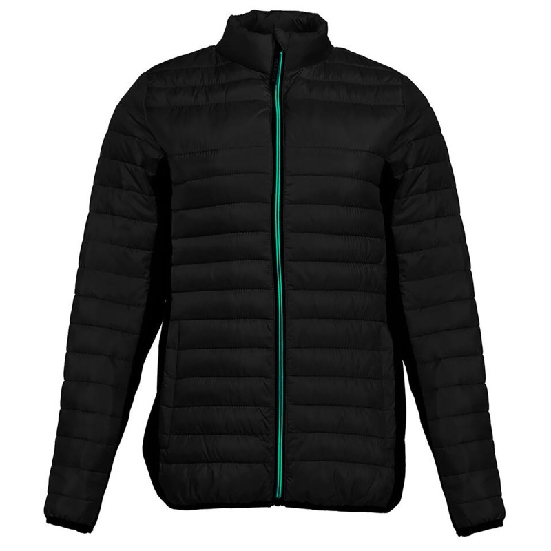 DOUDOUNE FEMME PK518 180G NOIR/NOIR/VERT KELLY