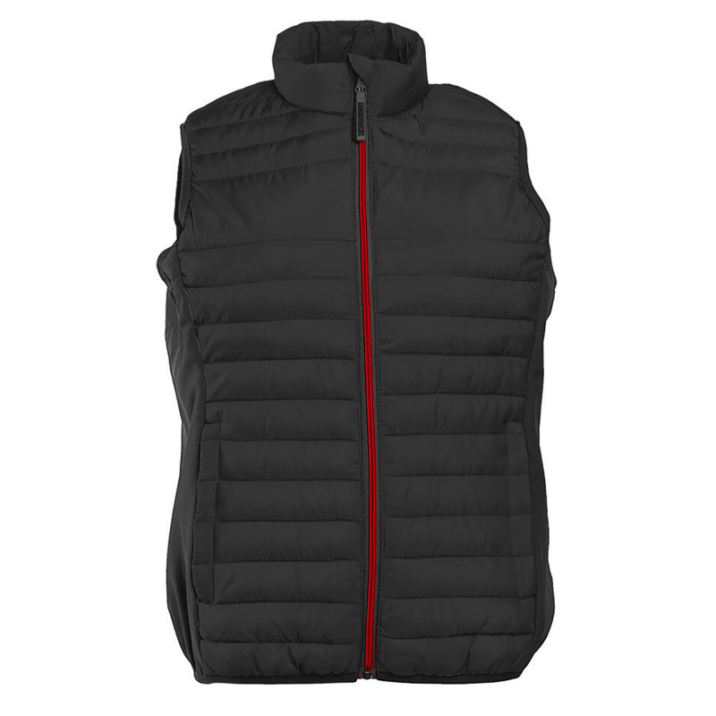 BODYWARMER BI-MATIERE FEMME PK317 NR/NR/ROUGE