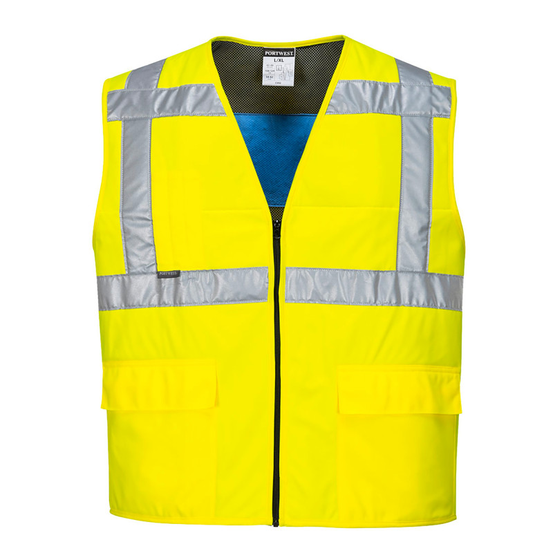 GILET HAUTE VISIBILITE RAFRAICHISSANT JAUNE