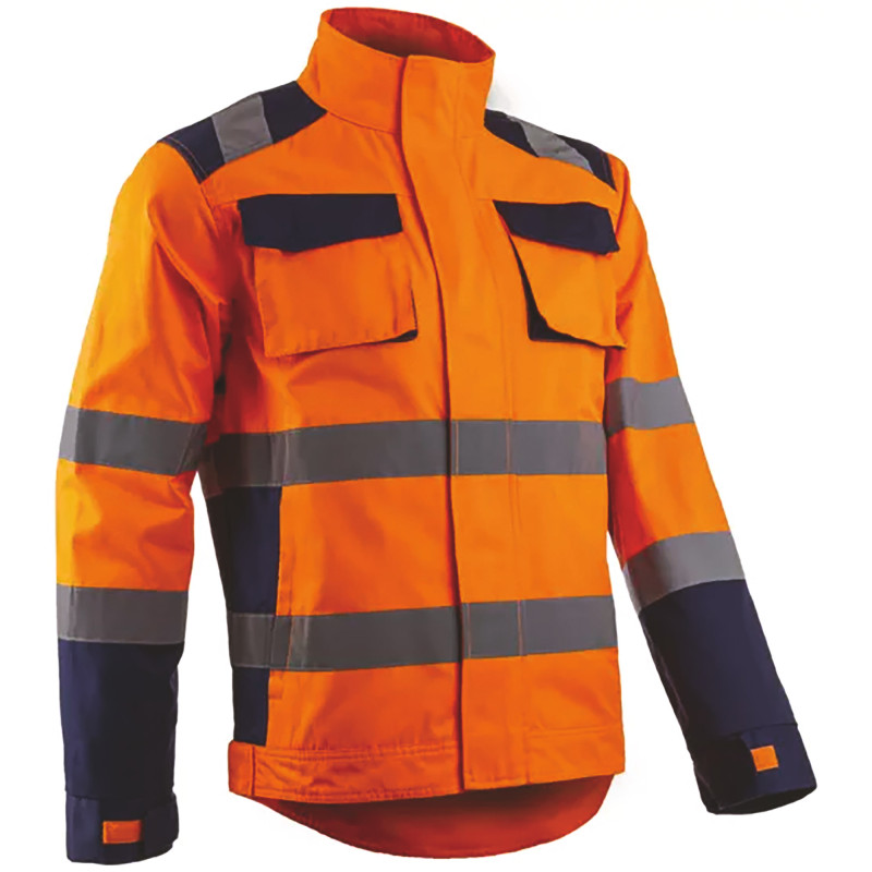 VESTE HIBANA HV ORANGE BLEU 270GR