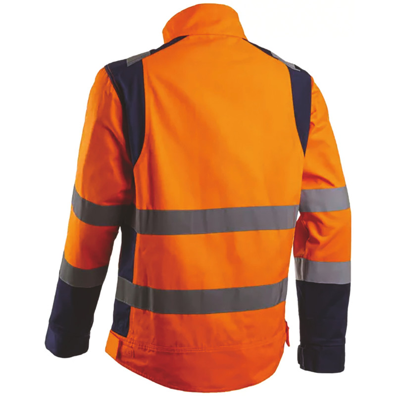 VESTE HIBANA HV ORANGE BLEU 270GR