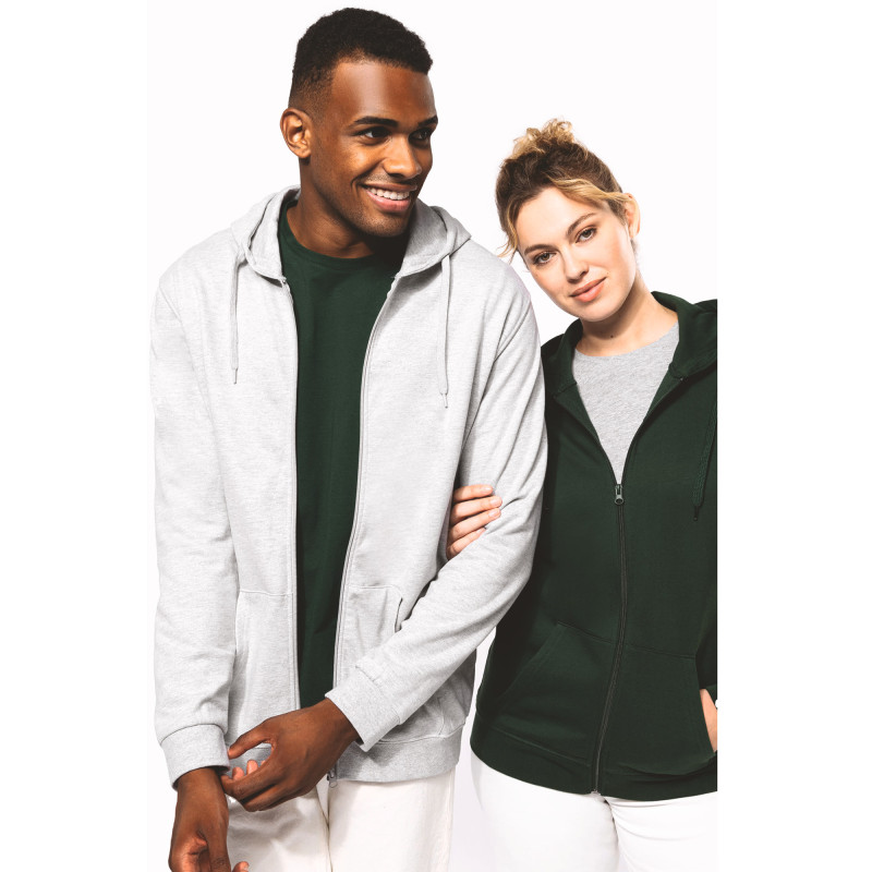 SWEATSHIRT ZIPPE CAPUCHE ASH HEATHER 
