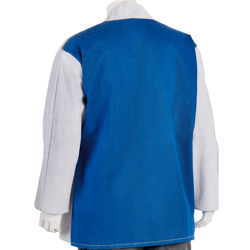 VESTE SOUDEUR CUIR CROUTE DOS TOILE