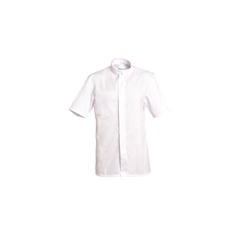 VESTE LUCAS COL OFFICIER MANCHES COURTES BLANCHE