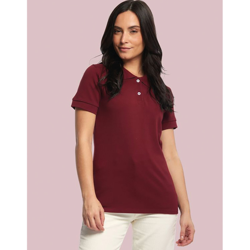 POLO MC BEAUVOIR FEMME COTON BORDEAUX MIF