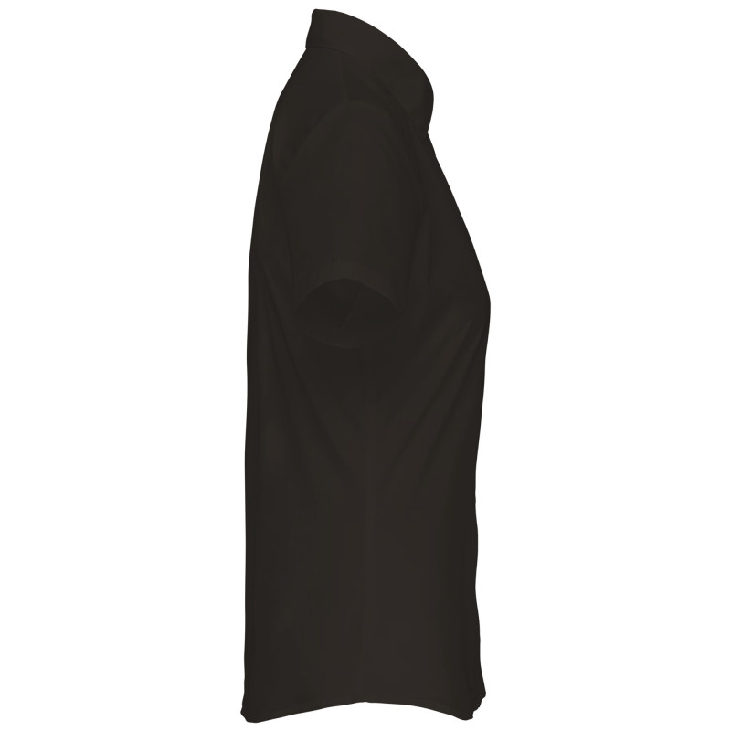 CHEMISE NOIRE MANCHES COURTES FEMME  
