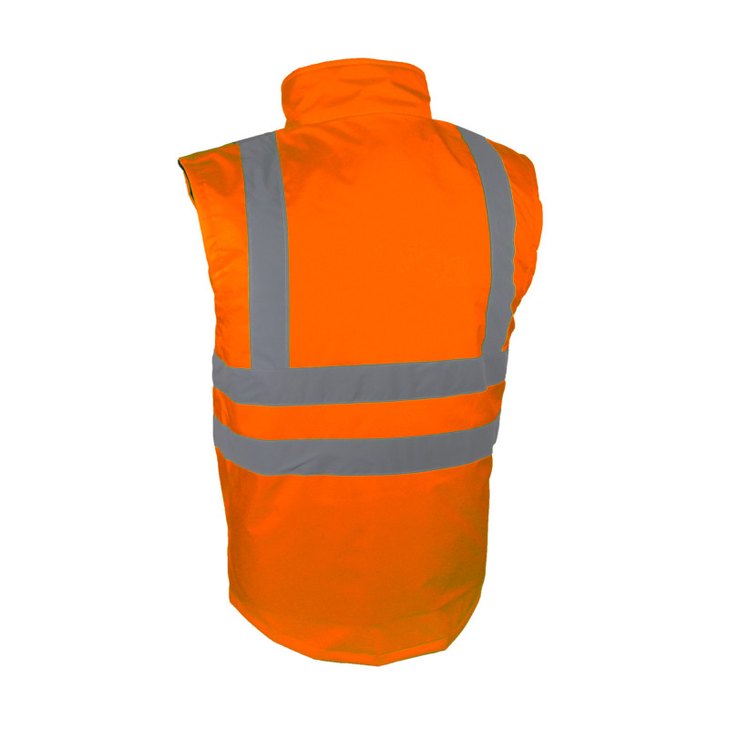 GILET SIGNALISATION ORANGE HAUTE VISI DBLE POLAIRE