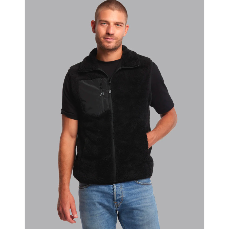 BODYWARMER POLAIRE SHERPA NOIR INUIT HOMME 360G