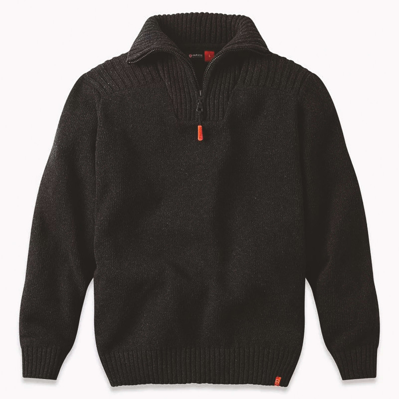 PULL DE TRAVAIL RENFORCE COL ZIPPÉ ANTHRACITE