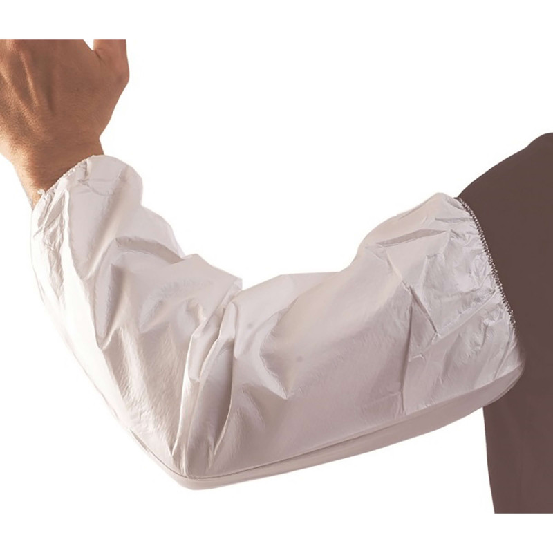 LOT 100 MANCHETTES POLYÉTHYLÈNE 40CM BLANC TU