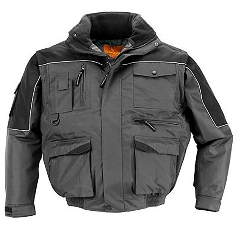 BLOUSON RIPSTOP GRIS/NOIR