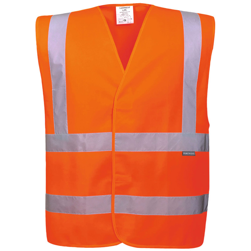 GILET HI-VIS BAUDRIER ET DOUBLE CEINTURE-ORANGE