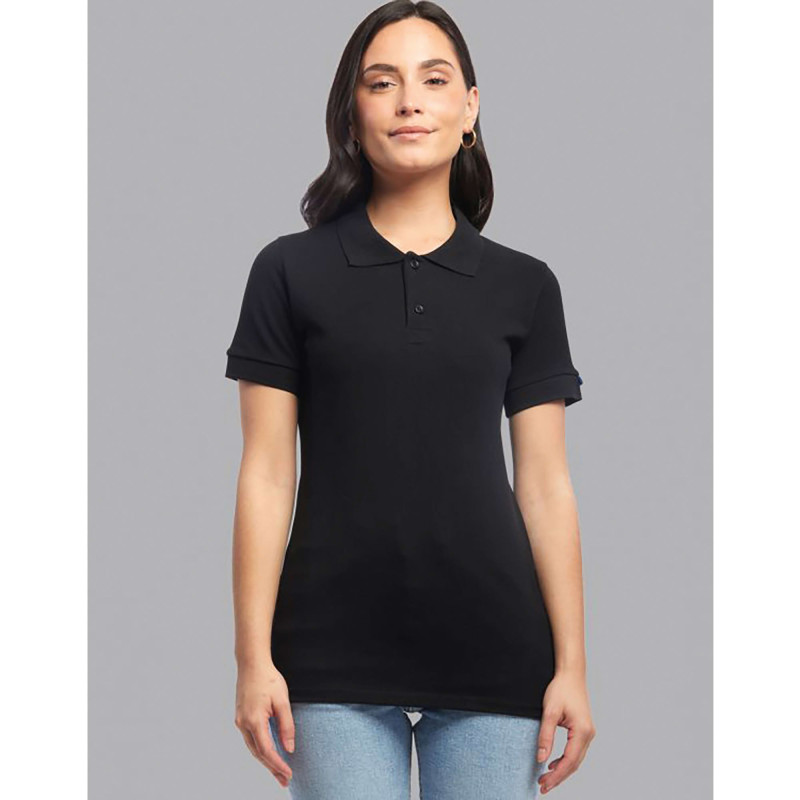 POLO MC FEM BEAUVOIR COTON NOIR MADE IN FRANCE