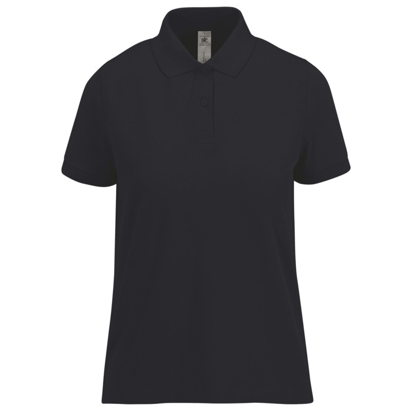 POLO FEMME NAVY MANCHES COURTES 210G