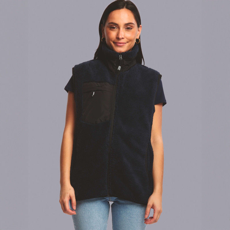 BODYWARMER SHERPA FEMME MARINE 
