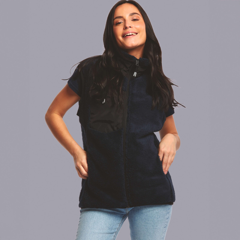 BODYWARMER SHERPA FEMME MARINE 
