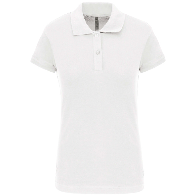POLO PIQUE 220 FEMME KARIBAN BLANC 
