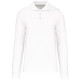 POLO PIQUE 220 MANCHES LONGUES HOMME KARIBAN BLANC 
