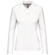 POLO PIQUE 220 MANCHES LONGUES FEMME KARIBAN BLANC 
