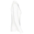 POLO PIQUE 220 MANCHES LONGUES FEMME KARIBAN BLANC 
