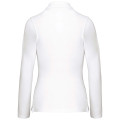 POLO PIQUE 220 MANCHES LONGUES FEMME KARIBAN BLANC 
