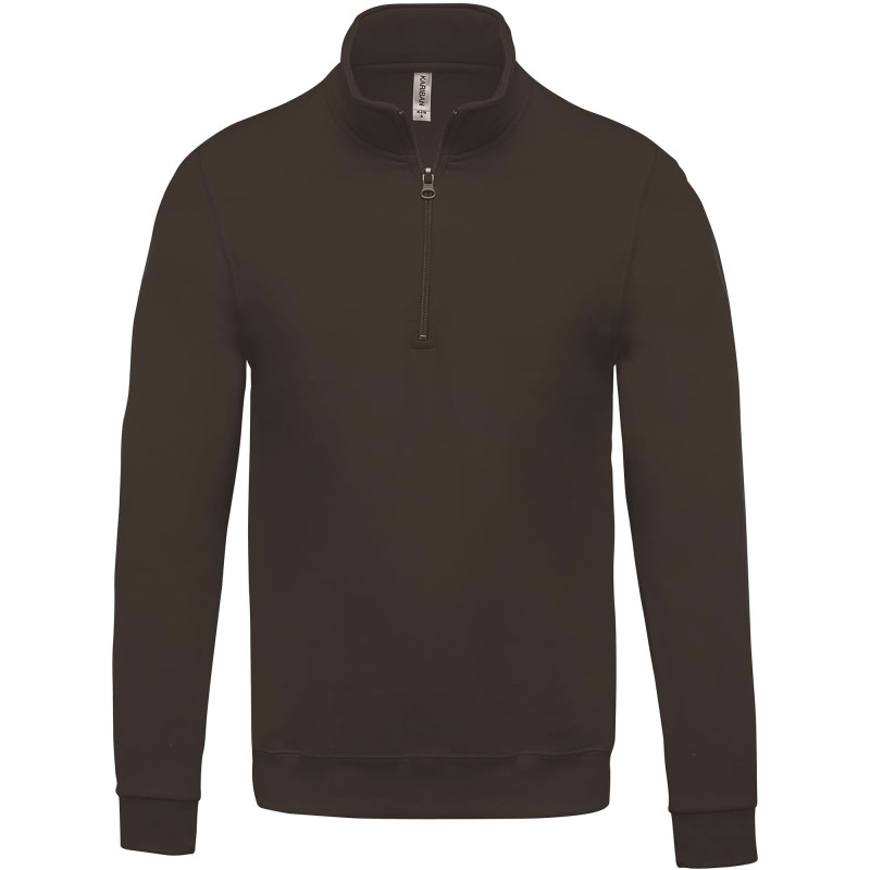 SWEATSHIRT COL ZIPPE DARK GREY
