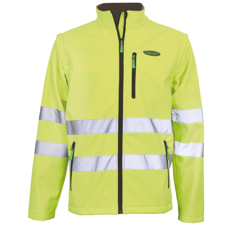 SOFTSHELL CONFORT MANCHES AMOVIBLES FLUO JAUNE