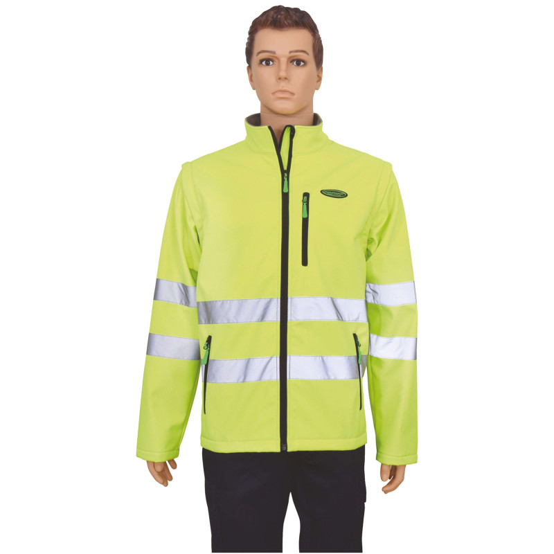 SOFTSHELL CONFORT MANCHES AMOVIBLES FLUO JAUNE